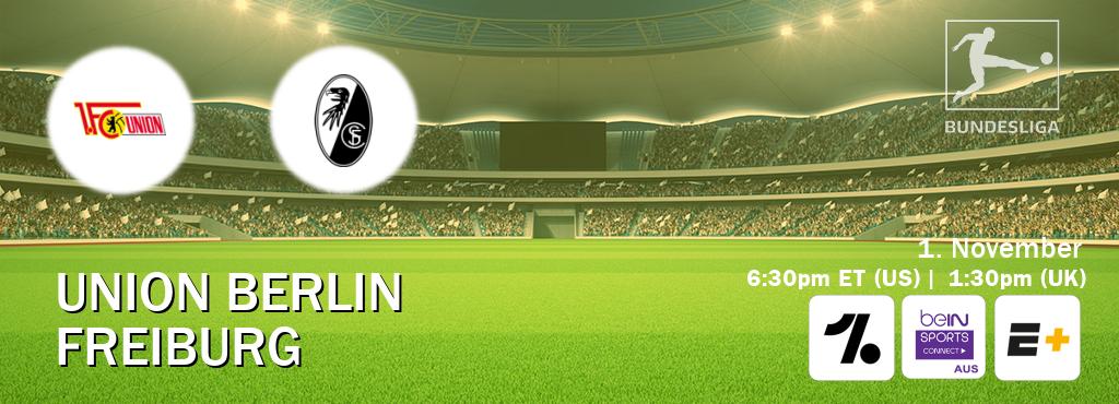 You can watch game live between Union Berlin and Freiburg on OneFootball, beIN Sports Connect(AU), ESPN+(US). You can watch game live between Union Berlin and Freiburg on OneFootball, beIN Sports Connect(AU), ESPN+(US).