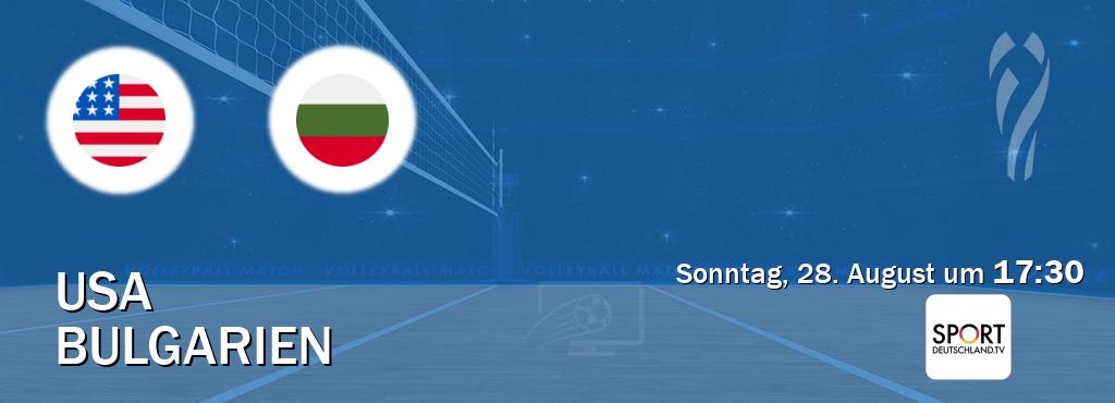 Das Spiel zwischen USA und Bulgarien wird am Sonntag, 28. August um  17:30, live vom Sportdeutschland.TV übertragen.