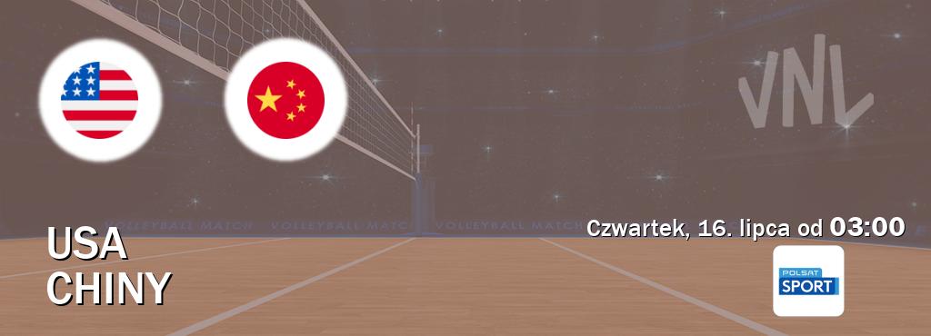 Gra między USA i Chiny transmisja na żywo w Polsat Sport (czwartek, 16. lipca od  03:00).