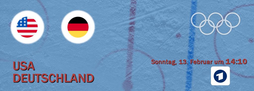 Das Spiel zwischen USA und Deutschland wird am Sonntag, 13. Februar um  14:10, live vom Das Erste übertragen.