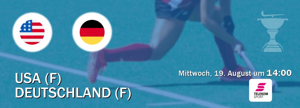 Das Spiel zwischen USA (F) und Deutschland (F) wird am Mittwoch, 19. August um  14:00, live vom Magenta Sport übertragen.