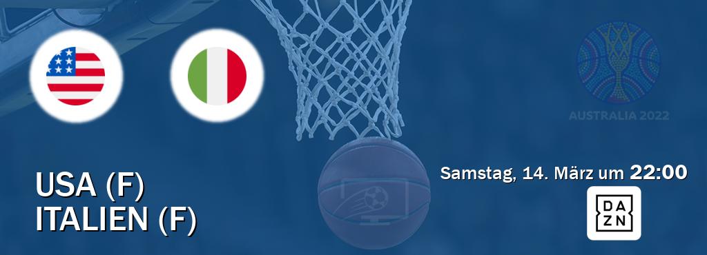 Das Spiel zwischen USA (F) und Italien (F) wird am Samstag, 14. März um 22:00, live vom DAZN übertragen. Das Spiel zwischen USA (F) und Italien (F) wird am Samstag, 14. März um 22:00, live vom DAZN übertragen.