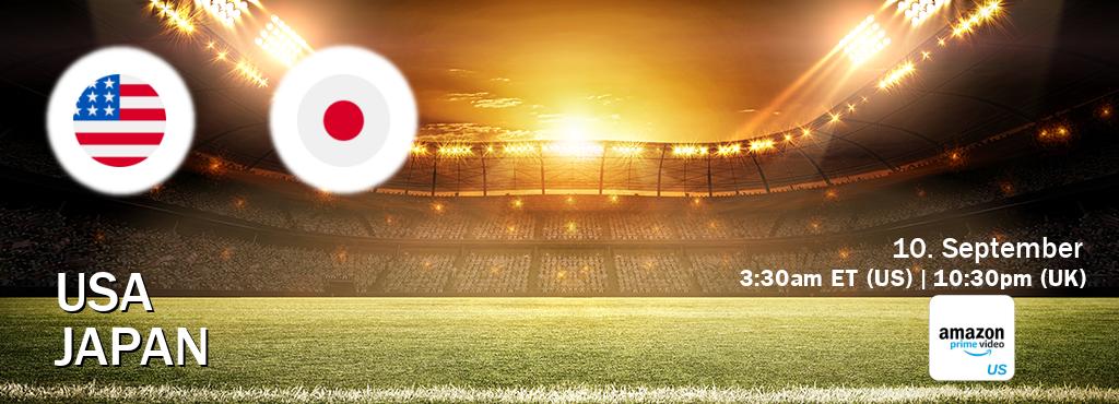 You can watch game live between USA and Japan on Amazon Prime US(US).