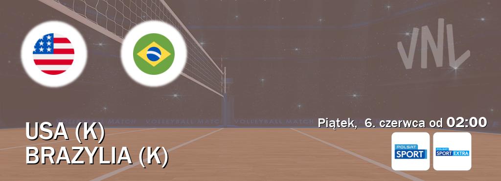 Gra między USA (K) i Brazylia (K) transmisja na żywo w Polsat Sport i Polsat Sport Extra (piątek,  6. czerwca od  02:00).