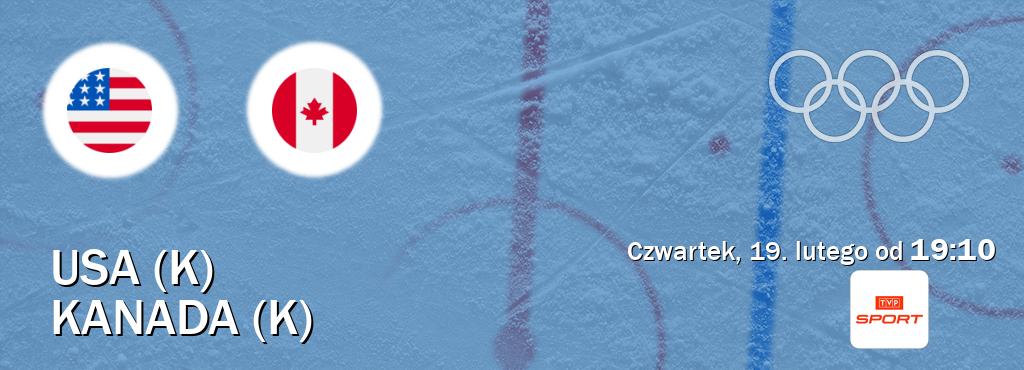 Gra między USA (K) i Kanada (K) transmisja na żywo w TVP Sport (czwartek, 19. lutego od  19:10).