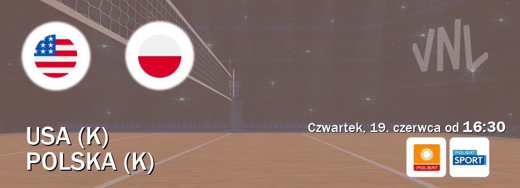 Gra między USA (K) i Polska (K) transmisja na żywo w Polsat i Polsat Sport (czwartek, 19. czerwca od  16:30).