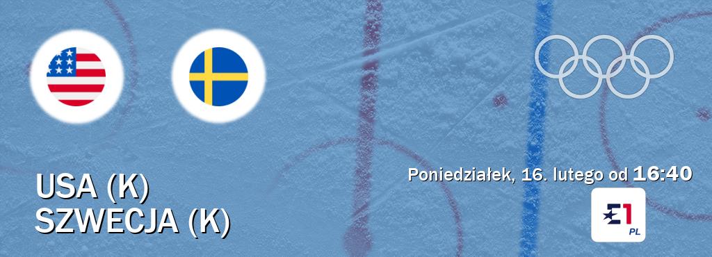 Gra między USA (K) i Szwecja (K) transmisja na żywo w Eurosport (poniedziałek, 16. lutego od  16:40).