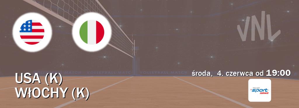 Gra między USA (K) i Włochy (K) transmisja na żywo w Polsat Sport News (środa,  4. czerwca od  19:00).