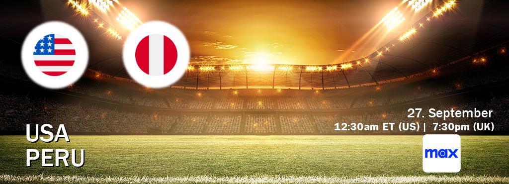 You can watch game live between USA and Peru on Max(US).