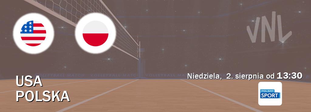 Gra między USA i Polska transmisja na żywo w Polsat Sport (niedziela,  2. sierpnia od  13:30).