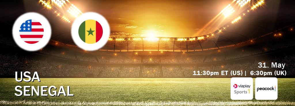 You can watch game live between USA and Senegal on Viaplay Sports 1(UK) and Peacock(US).