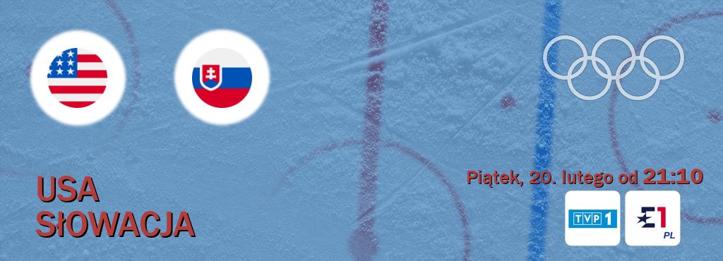 Gra między USA i Słowacja transmisja na żywo w TVP 1 i Eurosport (piątek, 20. lutego od  21:10).