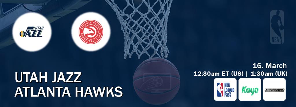 You can watch game live between Utah Jazz and Atlanta Hawks on NBA League Pass, Kayo Sports(AU), AFN Sports(US).