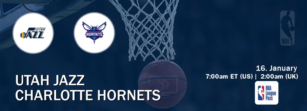 You can watch game live between Utah Jazz and Charlotte Hornets on NBA League Pass.