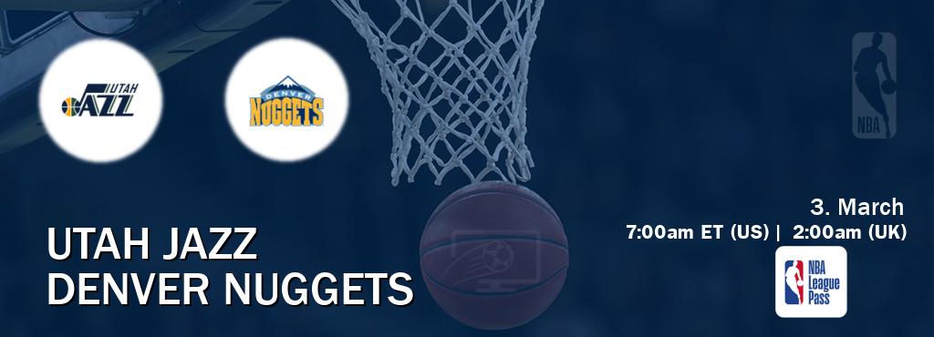 You can watch game live between Utah Jazz and Denver Nuggets on NBA League Pass. You can watch game live between Utah Jazz and Denver Nuggets on NBA League Pass.