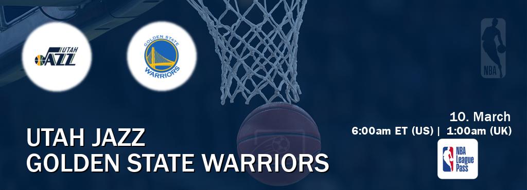 You can watch game live between Utah Jazz and Golden State Warriors on NBA League Pass.