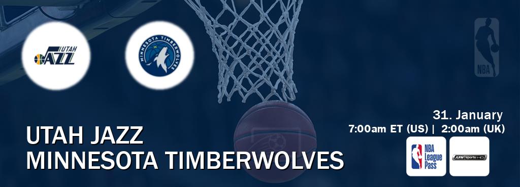 You can watch game live between Utah Jazz and Minnesota Timberwolves on NBA League Pass and AFN Sports(US).