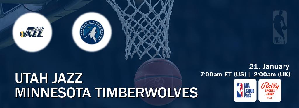 You can watch game live between Utah Jazz and Minnesota Timberwolves on NBA League Pass and Bally Sports North+(US).