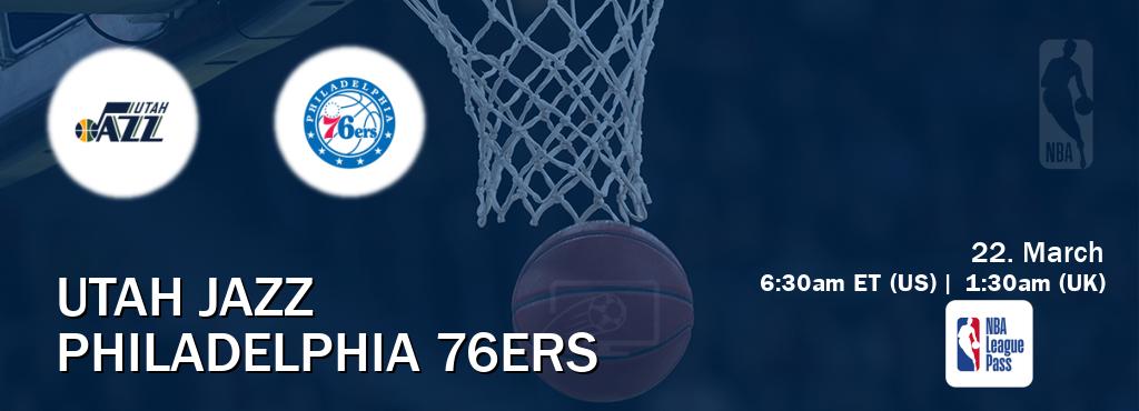 You can watch game live between Utah Jazz and Philadelphia 76ers on NBA League Pass.