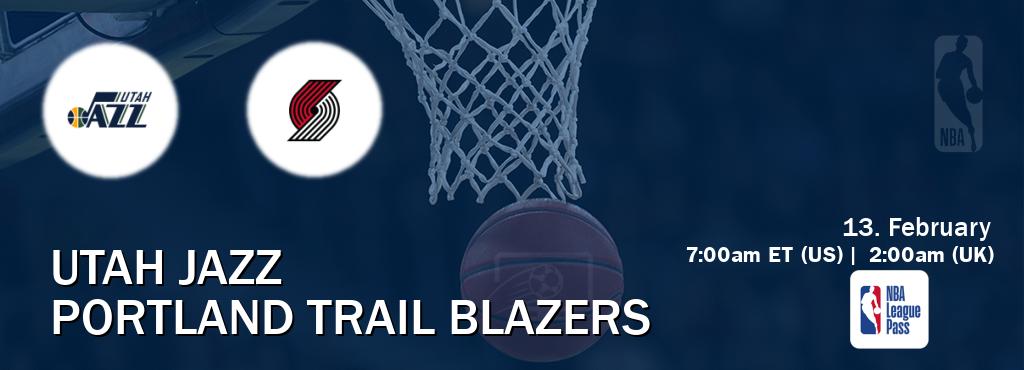 You can watch game live between Utah Jazz and Portland Trail Blazers on NBA League Pass.