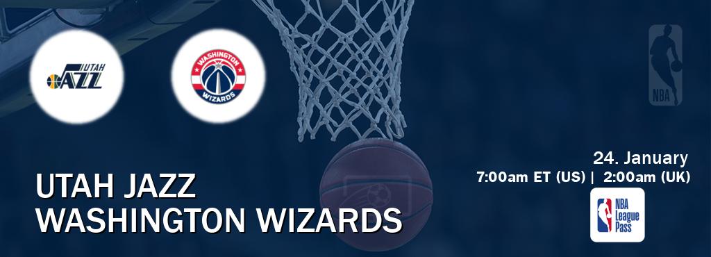 You can watch game live between Utah Jazz and Washington Wizards on NBA League Pass.