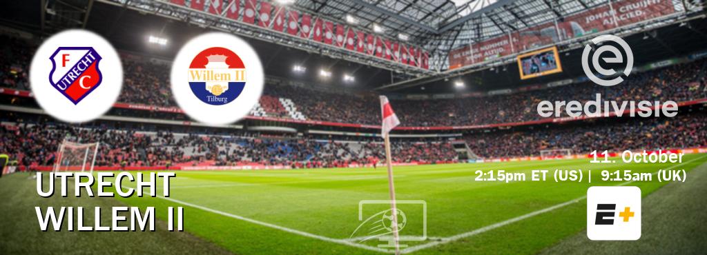 You can watch game live between Utrecht and Willem II on ESPN+(US). You can watch game live between Utrecht and Willem II on ESPN+(US).