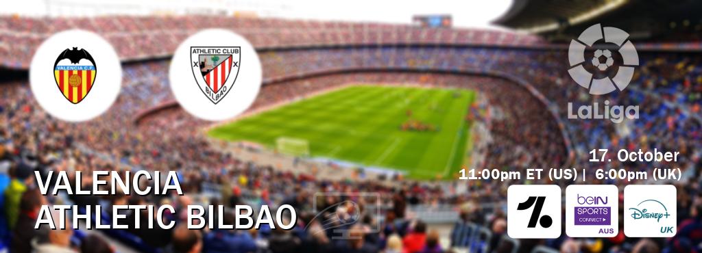 You can watch game live between Valencia and Athletic Bilbao on OneFootball, beIN Sports Connect(AU), Disney+ UK(UK).