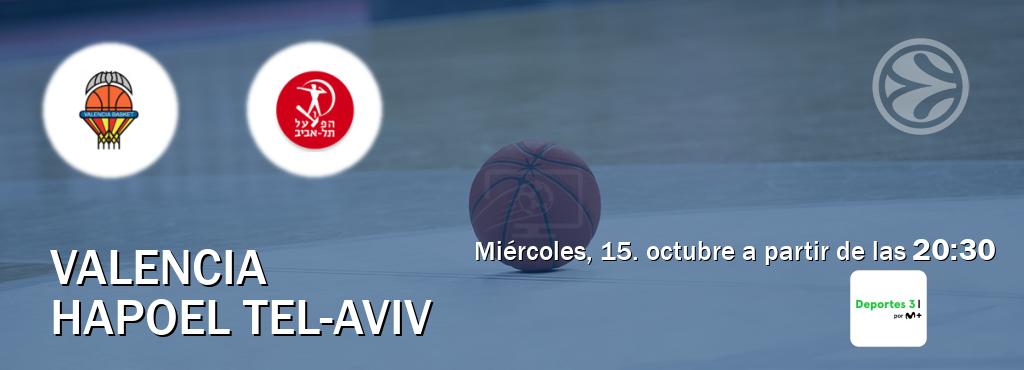 El partido entre Valencia y Hapoel Tel-Aviv será retransmitido por Movistar Deportes 3 (miércoles, 15. octubre a partir de las 20:30). El partido entre Valencia y Hapoel Tel-Aviv será retransmitido por Movistar Deportes 3 (miércoles, 15. octubre a partir de las 20:30).