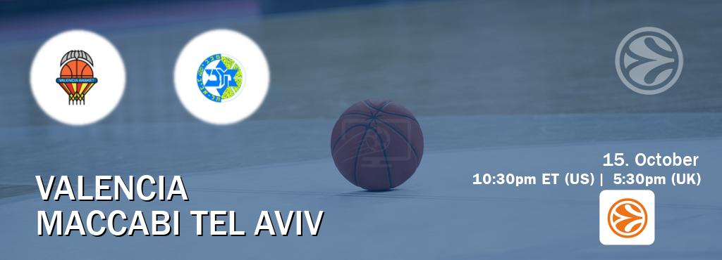 You can watch game live between Valencia and Maccabi Tel Aviv on EuroLeague TV. You can watch game live between Valencia and Maccabi Tel Aviv on EuroLeague TV.