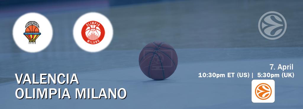 You can watch game live between Valencia and Olimpia Milano on EuroLeague TV. You can watch game live between Valencia and Olimpia Milano on EuroLeague TV.