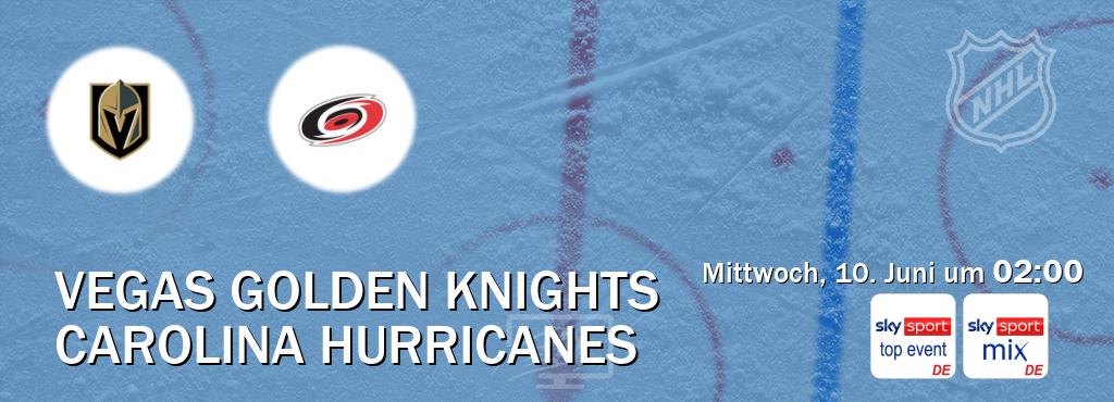 Das Spiel zwischen Vegas Golden Knights und Carolina Hurricanes wird am Mittwoch, 10. Juni um 02:00, live vom Sky Sport Top Event und Sky Sport Mix übertragen. Das Spiel zwischen Vegas Golden Knights und Carolina Hurricanes wird am Mittwoch, 10. Juni um 02:00, live vom Sky Sport Top Event und Sky Sport Mix übertragen.