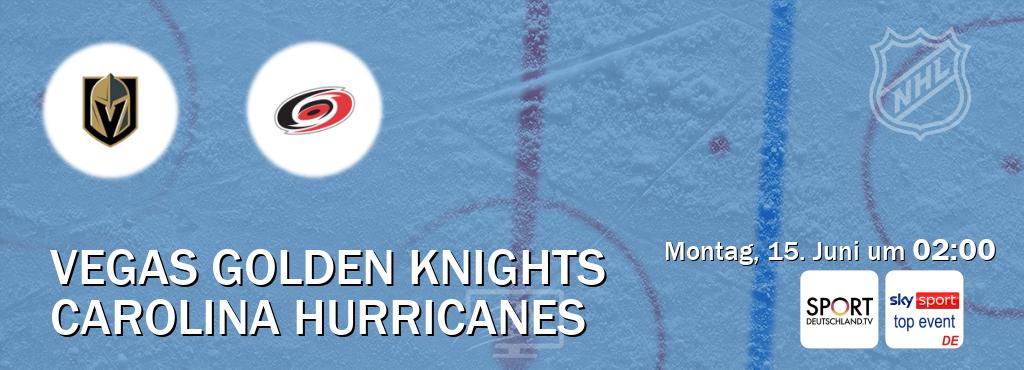 Das Spiel zwischen Vegas Golden Knights und Carolina Hurricanes wird am Montag, 15. Juni um 02:00, live vom Sportdeutschland.TV und Sky Sport Top Event übertragen. Das Spiel zwischen Vegas Golden Knights und Carolina Hurricanes wird am Montag, 15. Juni um 02:00, live vom Sportdeutschland.TV und Sky Sport Top Event übertragen.
