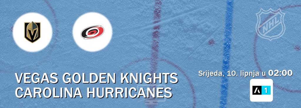 Izravni prijenos utakmice Vegas Golden Knights i Carolina Hurricanes pratite uživo na Arena Sport 1 (srijeda, 10. lipnja u  02:00).