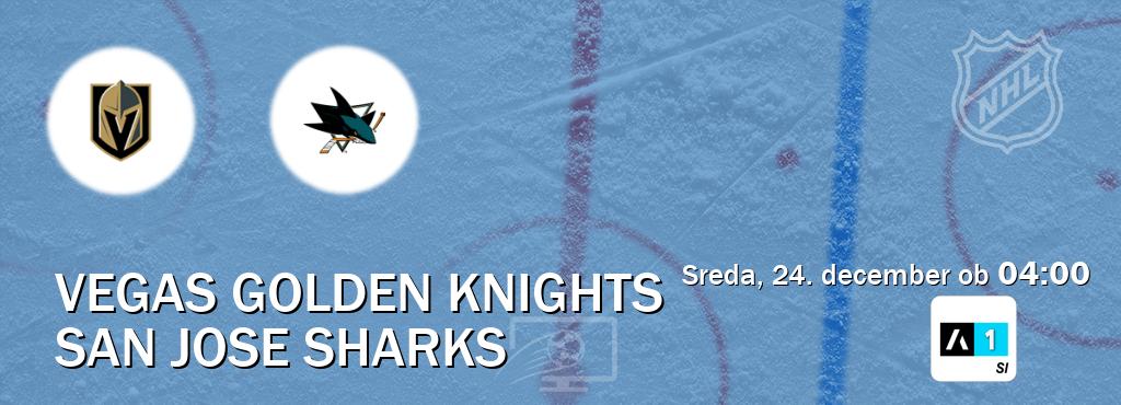Vegas Golden Knights in San Jose Sharks v živo na Arena Sport 1. Prenos tekme bo v sreda, 24. december ob  04:00