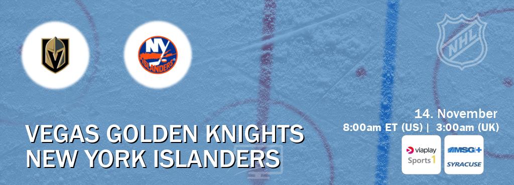 You can watch game live between Vegas Golden Knights and New York Islanders on Viaplay Sports 1(UK) and MSG Plus Syracuse(US). You can watch game live between Vegas Golden Knights and New York Islanders on Viaplay Sports 1(UK) and MSG Plus Syracuse(US).
