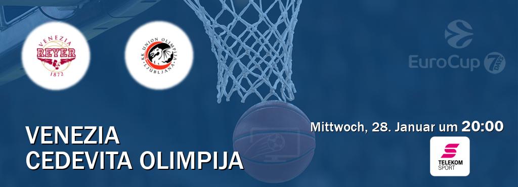 Das Spiel zwischen Venezia und Cedevita Olimpija wird am Mittwoch, 28. Januar um  20:00, live vom Magenta Sport übertragen.