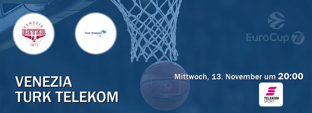 Das Spiel zwischen Venezia und Turk Telekom wird am Mittwoch, 13. November um  20:00, live vom Magenta Sport übertragen.