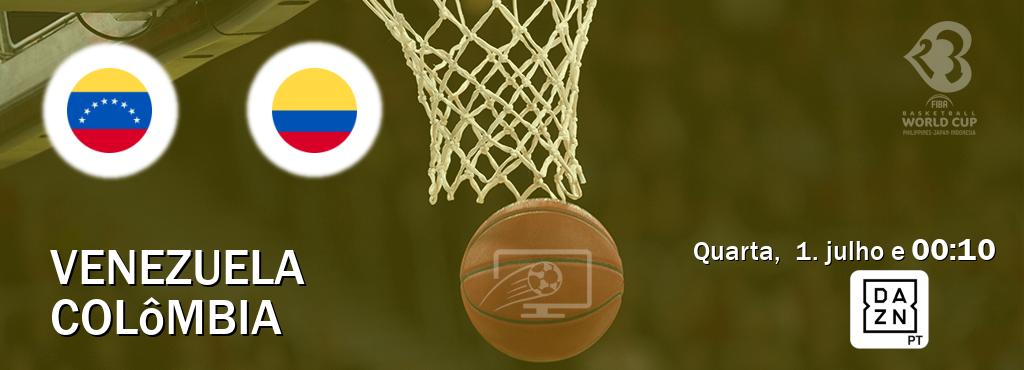 Jogo entre Venezuela e Colômbia tem emissão DAZN (quarta,  1. julho e  00:10).