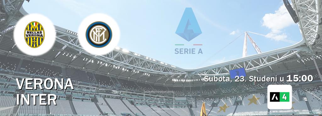 Izravni prijenos utakmice Verona i Inter pratite uživo na Arena Sport 4 (Subota, 23. Studeni u  15:00).