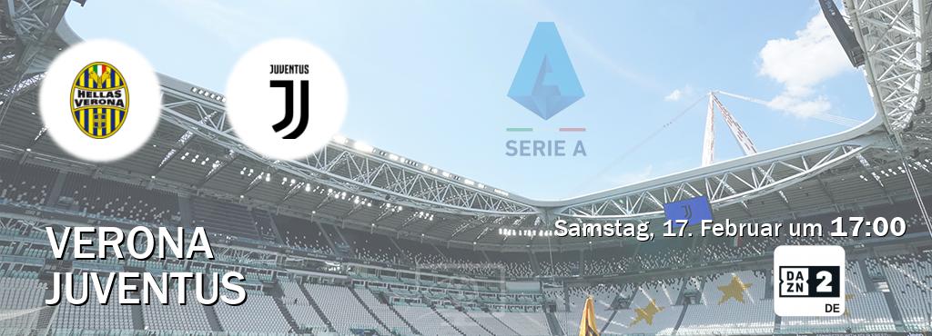 Das Spiel zwischen Verona und Juventus wird am Samstag, 17. Februar um  17:00, live vom DAZN 2 Deutschland übertragen.