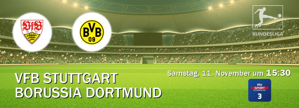 Das Spiel zwischen VfB Stuttgart und Borussia Dortmund wird am Samstag, 11. November um  15:30, live vom Sky Bundesliga 3 übertragen.