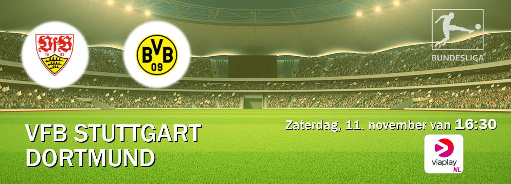 Wedstrijd tussen VfB Stuttgart en Dortmund live op tv bij Viaplay Nederland (zaterdag, 11. november van  16:30).