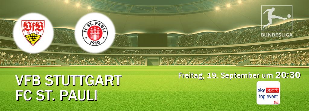 Das Spiel zwischen VfB Stuttgart und FC St. Pauli wird am Freitag, 19. September um 20:30, live vom Sky Sport Top Event übertragen. Das Spiel zwischen VfB Stuttgart und FC St. Pauli wird am Freitag, 19. September um 20:30, live vom Sky Sport Top Event übertragen.