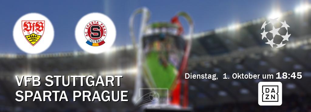 Das Spiel zwischen VfB Stuttgart und Sparta Prague wird am Dienstag,  1. Oktober um  18:45, live vom DAZN übertragen.