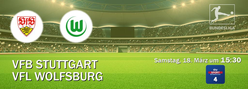 Das Spiel zwischen VfB Stuttgart und VfL Wolfsburg wird am Samstag, 18. März um  15:30, live vom Sky Bundesliga 4 übertragen.