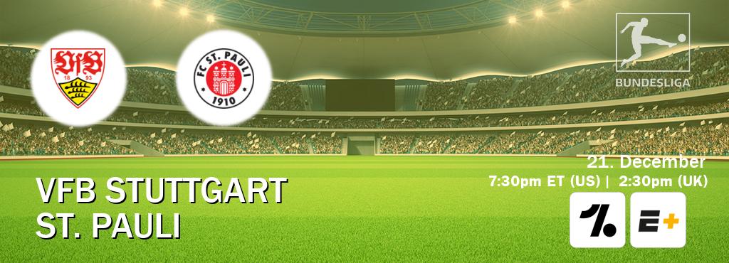 You can watch game live between VfB Stuttgart and St. Pauli on OneFootball and ESPN+(US).