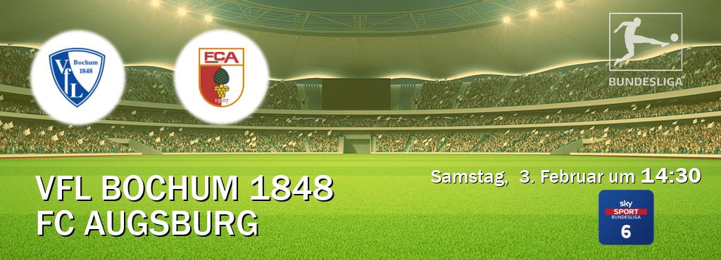 Das Spiel zwischen VfL Bochum 1848 und FC Augsburg wird am Samstag,  3. Februar um  14:30, live vom Sky Bundesliga 6 übertragen.