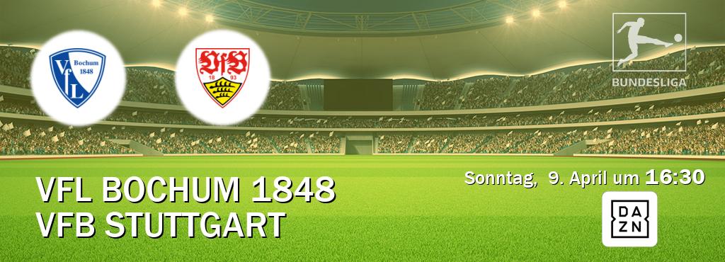 Das Spiel zwischen VfL Bochum 1848 und VfB Stuttgart wird am Sonntag,  9. April um  16:30, live vom DAZN übertragen.