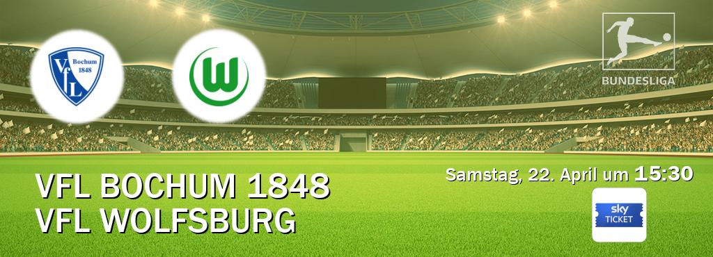 Das Spiel zwischen VfL Bochum 1848 und VfL Wolfsburg wird am Samstag, 22. April um  15:30, live vom Sky Ticket übertragen.