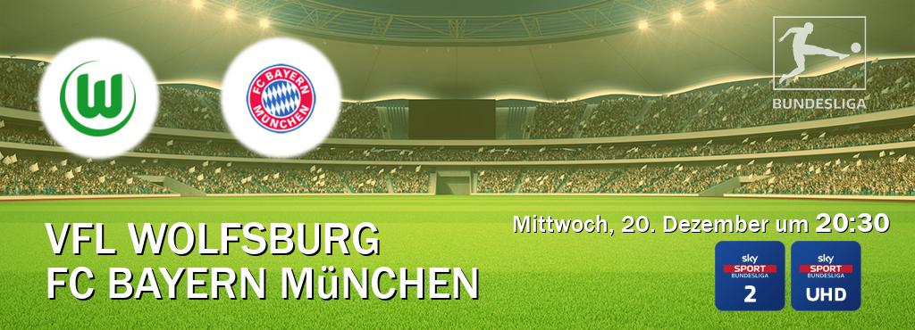 Das Spiel zwischen VfL Wolfsburg und FC Bayern München wird am Mittwoch, 20. Dezember um  20:30, live vom Sky Bundesliga 2 und Sky Bundesliga UHD übertragen.